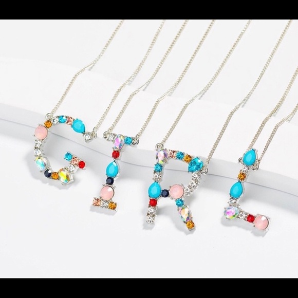 Initial necklaces - colorful stones - Picture 4 of 4